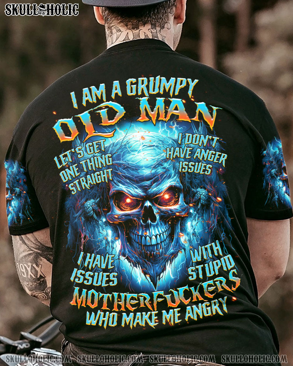 I AM A GRUMPY OLD MAN SKULL ALL OVER PRINT - TLTR0203246