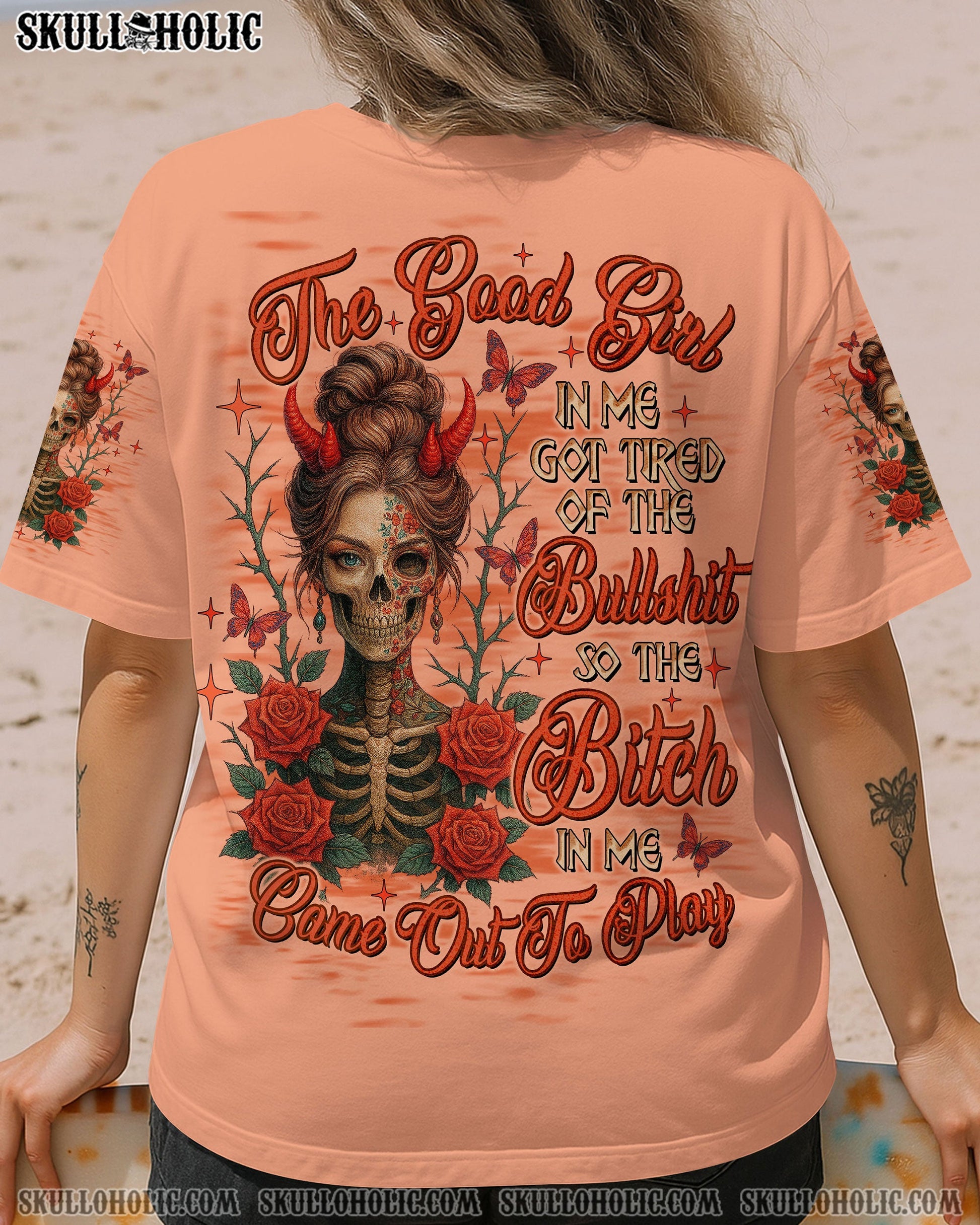 THE GOOD GIRL IN ME LADY SKULL ALL OVER PRINT  - TLTW1904251