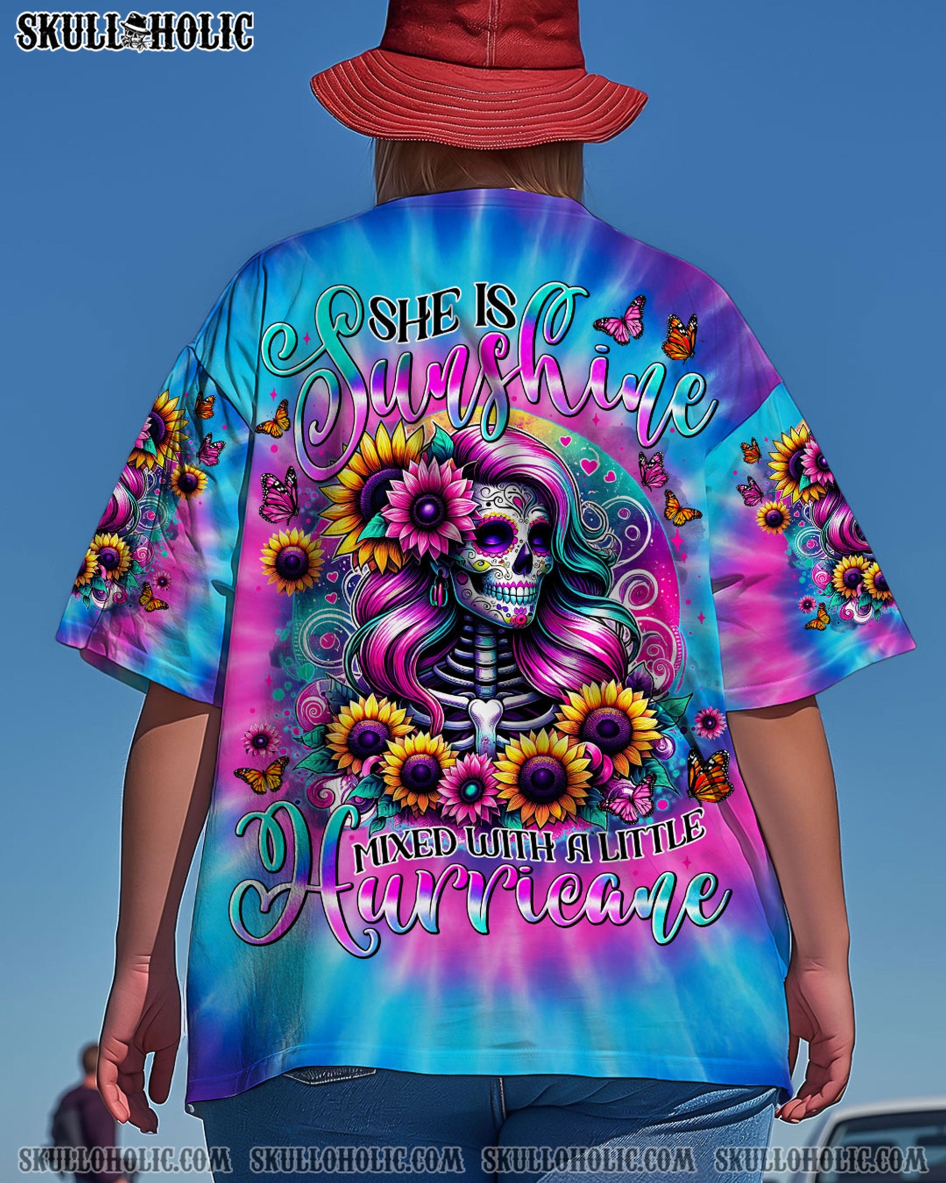 SHE IS SUNSHINE MIXED WITH A LITTLE HURRICANE TIE DYE ALL OVER PRINT - TYTM3103253