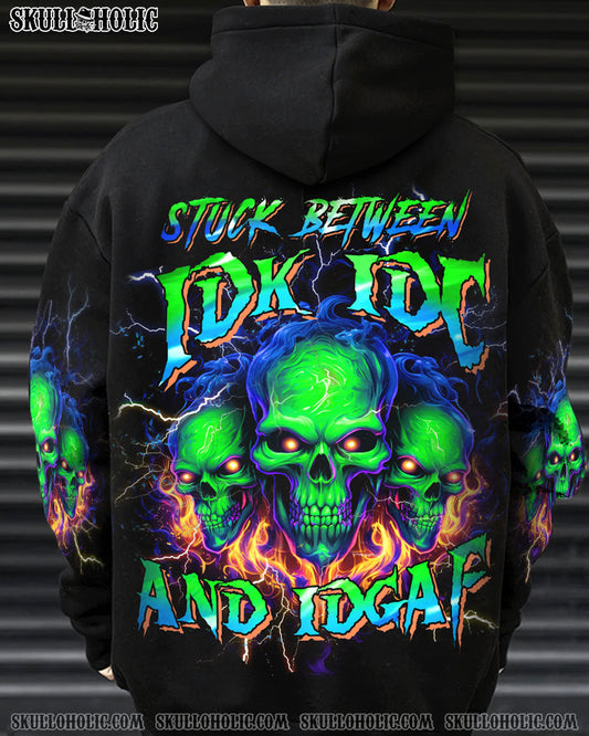 STUCK BETWEEN IDK IDC AND IDGAF SKULL ALL OVER PRINT - YHHN1112234
