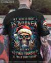MY GIVE A F IS BROKEN CHRISTMAS SKULL ALL OVER PRINT - YHLN2010231