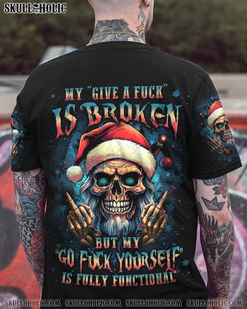 MY GIVE A F IS BROKEN CHRISTMAS SKULL ALL OVER PRINT - YHLN2010231