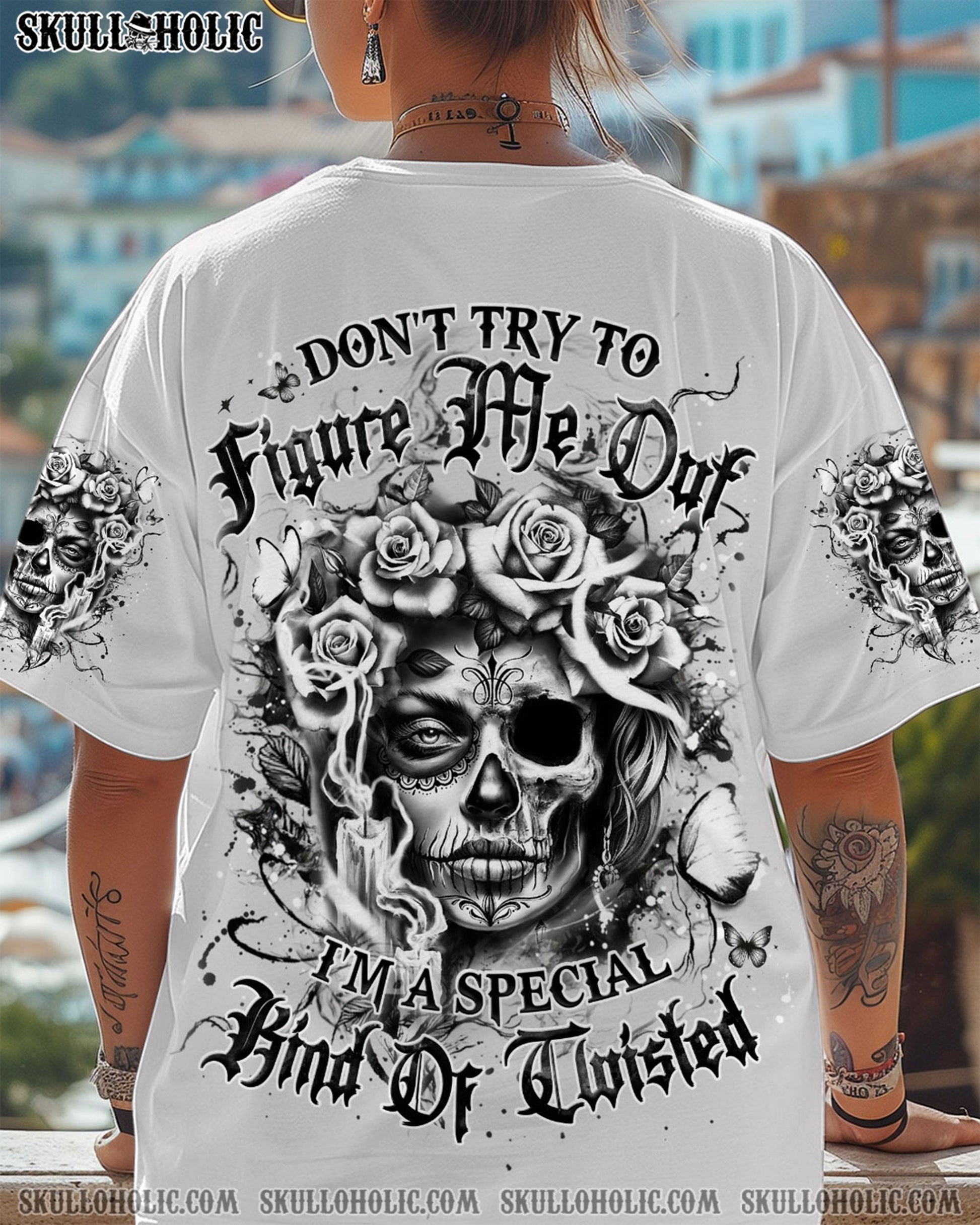DON'T TRY TO FIGURE ME OUT SKULL ALL OVER PRINT - YHDU2104251