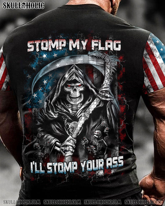 STOMP MY FLAG PATRIOTIC SKULL REAPER ALL OVER PRINT - YHTH1509221