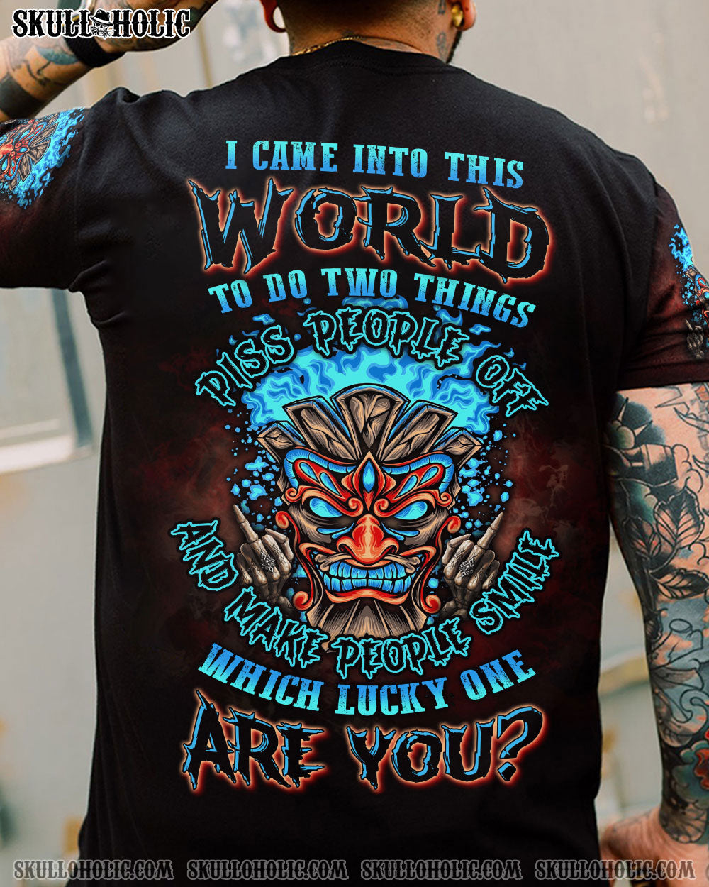 WHICH LUCKY ONE ARE YOU SKULL TIKI ALL OVER PRINT - YHLN3003234