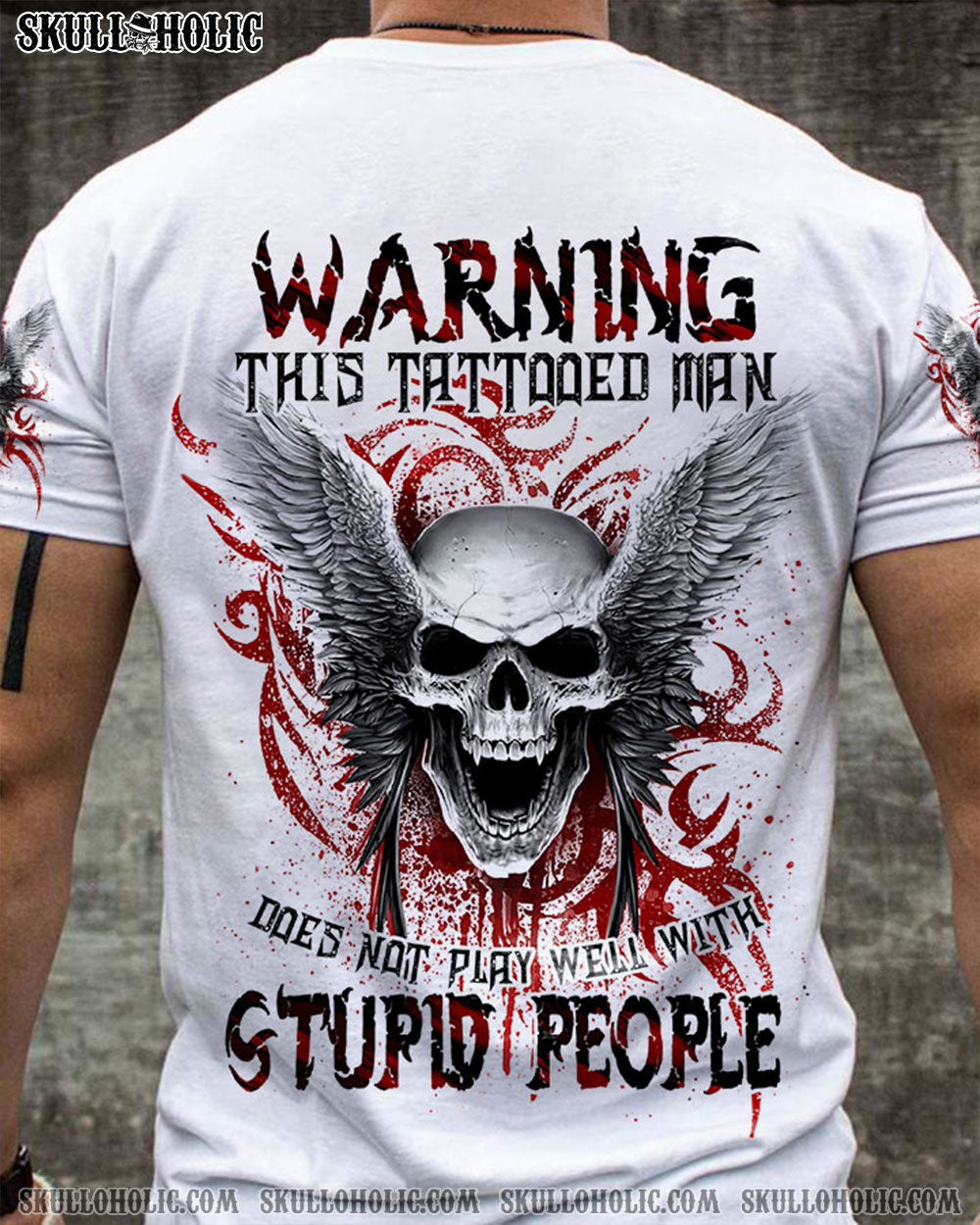 WARNING THIS TATTOOED MAN SKULL ALL OVER PRINT - TLTW2604232
