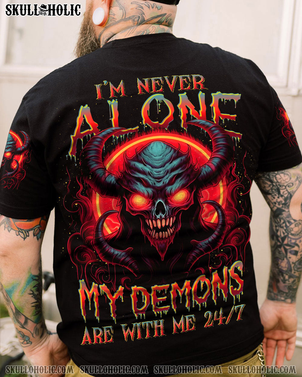 I'M NEVER ALONE SKULL ALL OVER PRINT - YHDU0606234