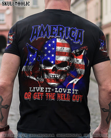 AMERICA LIVE IT SKULL FLAG ALL OVER PRINT - TLTM270922
