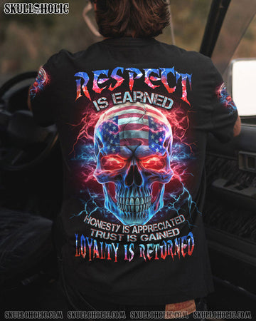 RESPECT IS EARNED SKULL FLAG ALL OVER PRINT - TLNZ0806232