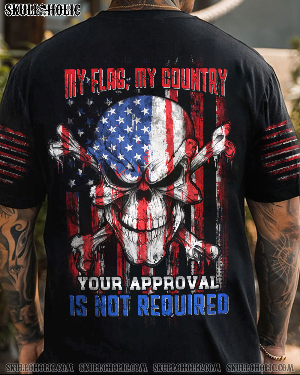 MY FLAG MY COUNTRY PATRIOTIC SKULL ALL OVER PRINT - YHHN3110221