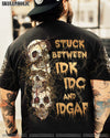 STUCK BETWEEN IDK IDC AND IDGAF SKULL ALL OVER PRINT - YHLN2312221
