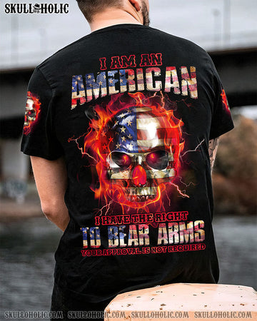 I AM AN AMERICAN FIRE SKULL FLAG ALL OVER PRINT - TLNZ1409221