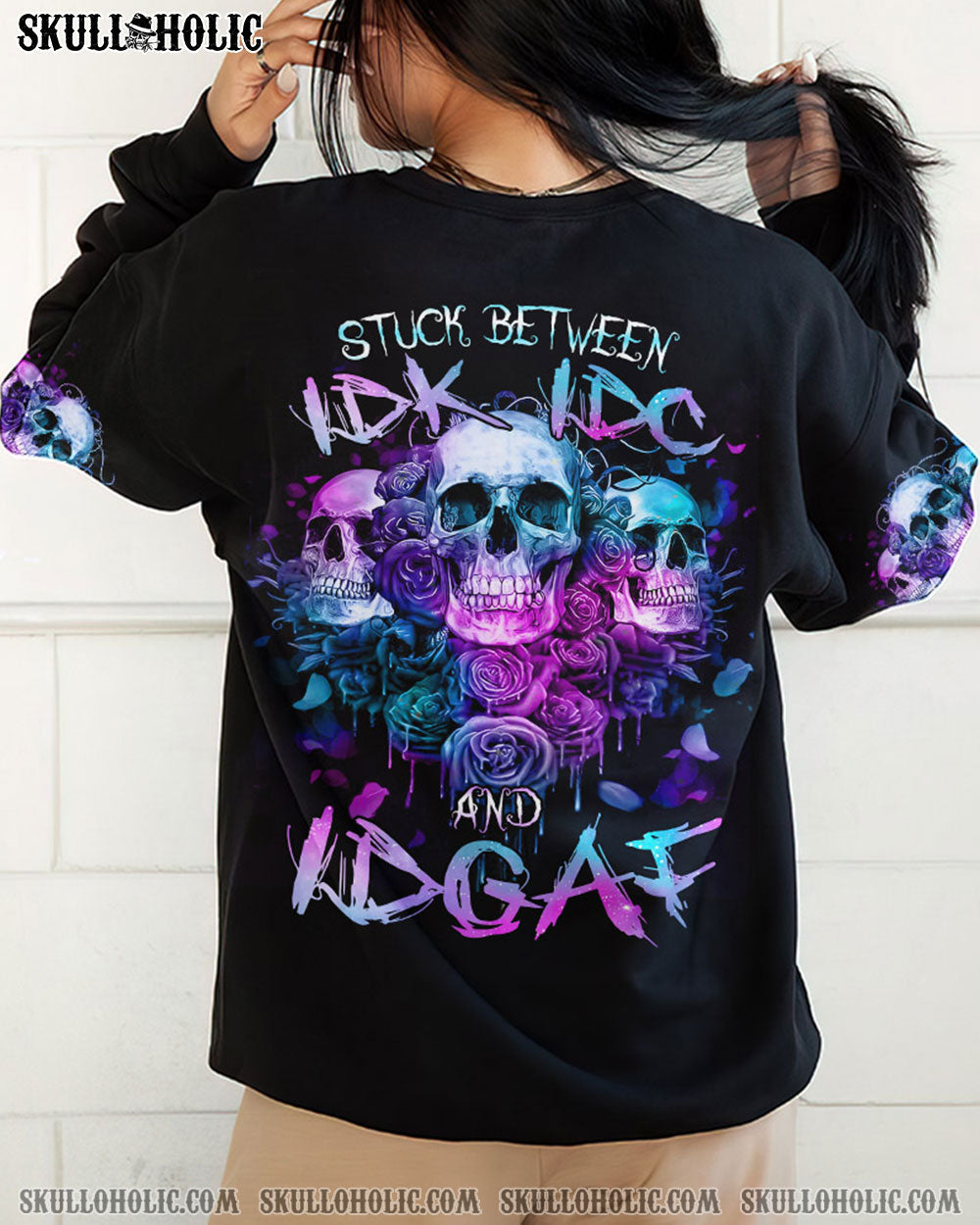 STUCK BETWEEN SKULL ROSE ALL OVER PRINT - TLNZ1701232