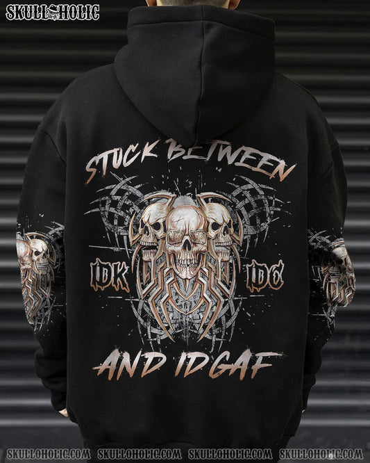 STUCK BETWEEN IDK IDC AND IDGAF SKULL ALL OVER PRINT - YHLN2911221
