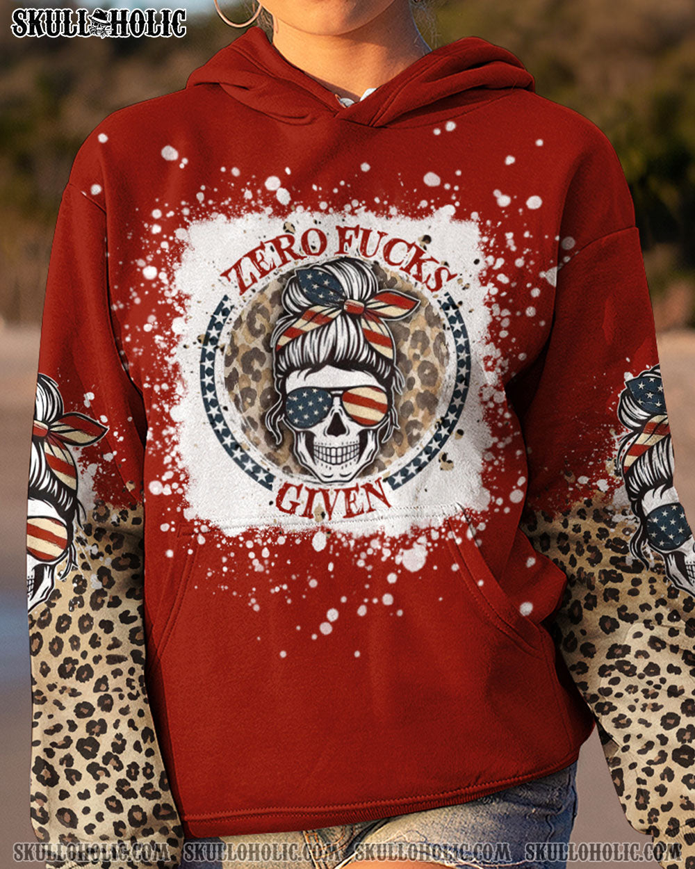 ZERO FCKS GIVEN LEOPARD FLAG ALL OVER PRINT - YHHG2911221