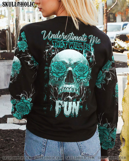 UNDERESTIMATE ME ROSE SKULL FLAG ALL OVER PRINT - TLTM2610222