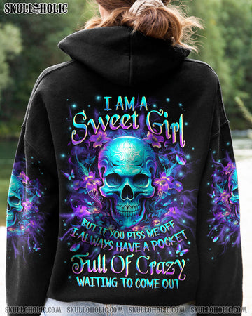 I AM A SWEET GIRL FLOWER SKULL ALL OVER PRINT - YHLN1310234