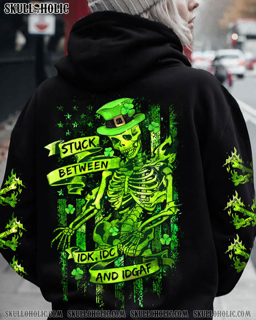 STUCK BETWEEN SKELETON FLAG PATRICK'S DAY ALL OVER PRINT - TLTW1801232