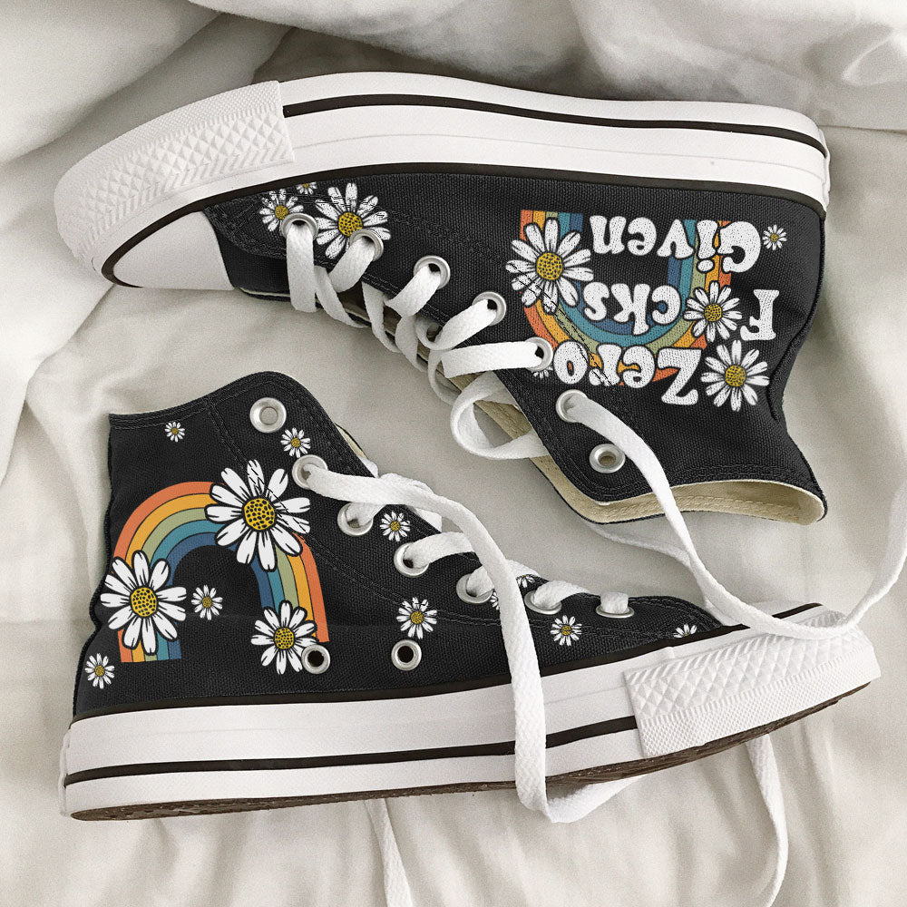 ZERO F GIVEN DAISY RAINBOW HIGH TOP CANVAS SHOES - TY0410221