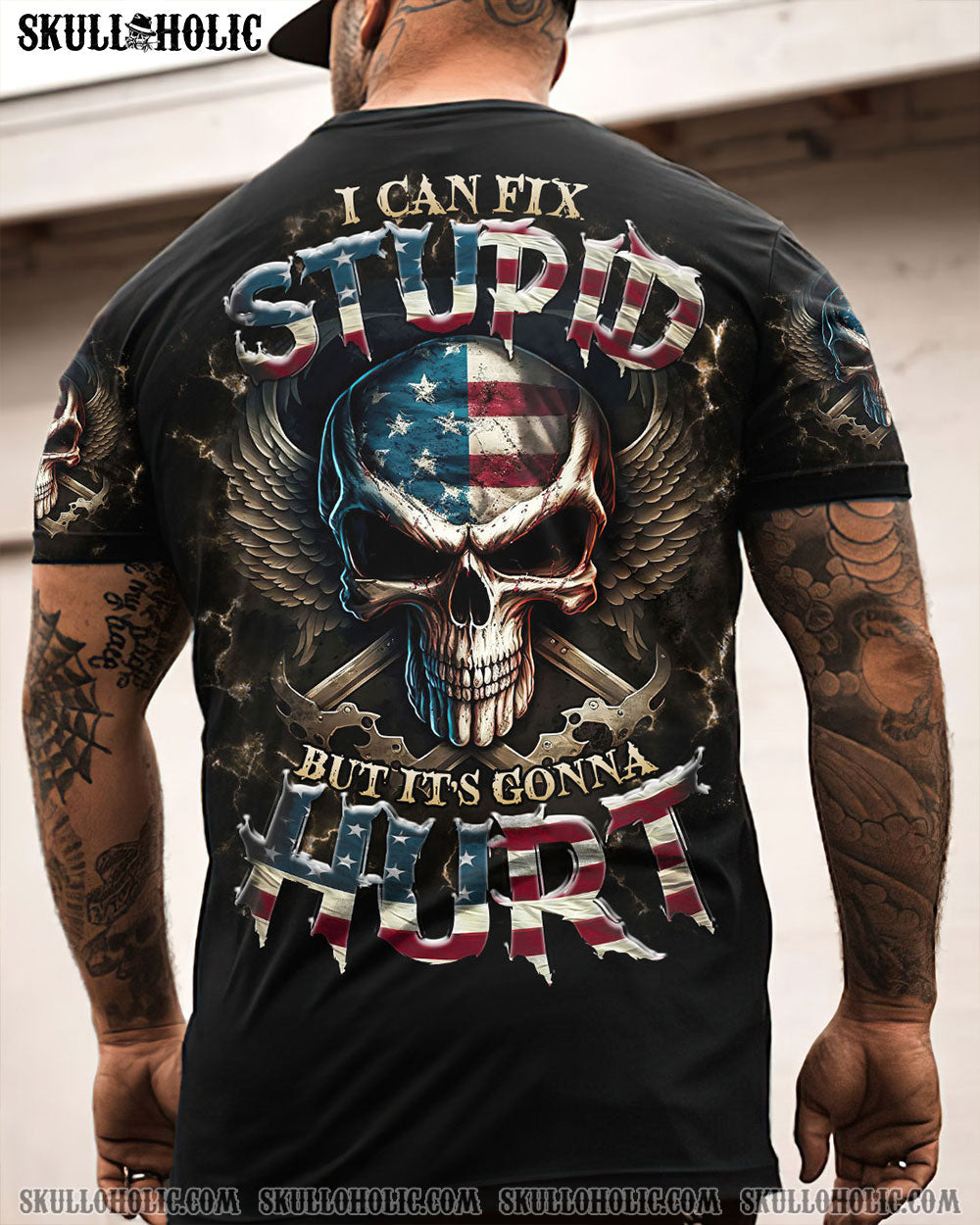 I CAN FIX STUPID BUT IT'S GONNA HURT SKULL ALL OVER PRINT - TLTR2609232