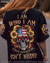 I AM WHO I AM SKULL SUNFLOWER FLAG ALL OVER PRINT - TLNZ1605231