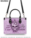 I AM WHO I AM SKULL LEATHER HANDBAG - YHHG1408244