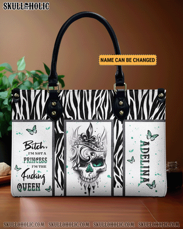 B I'M NOT A PRINCESS I'M THE F QUEEN LEATHER HANDBAG - YHKD2703241