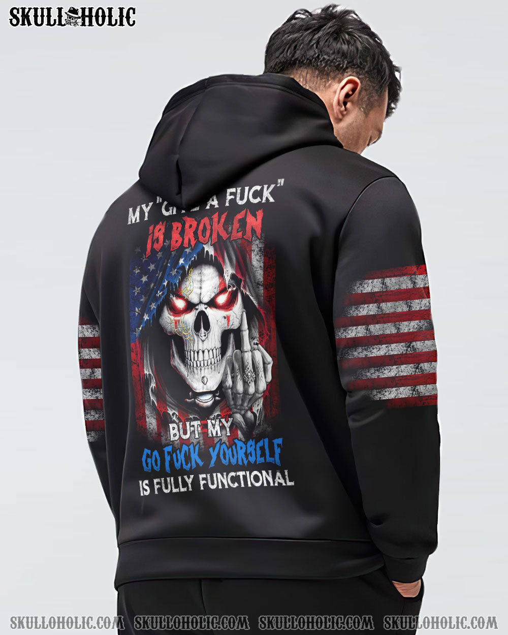 MY GIVE A F IS BROKEN FLAG SKULL ALL OVER PRINT - YHHN1711221