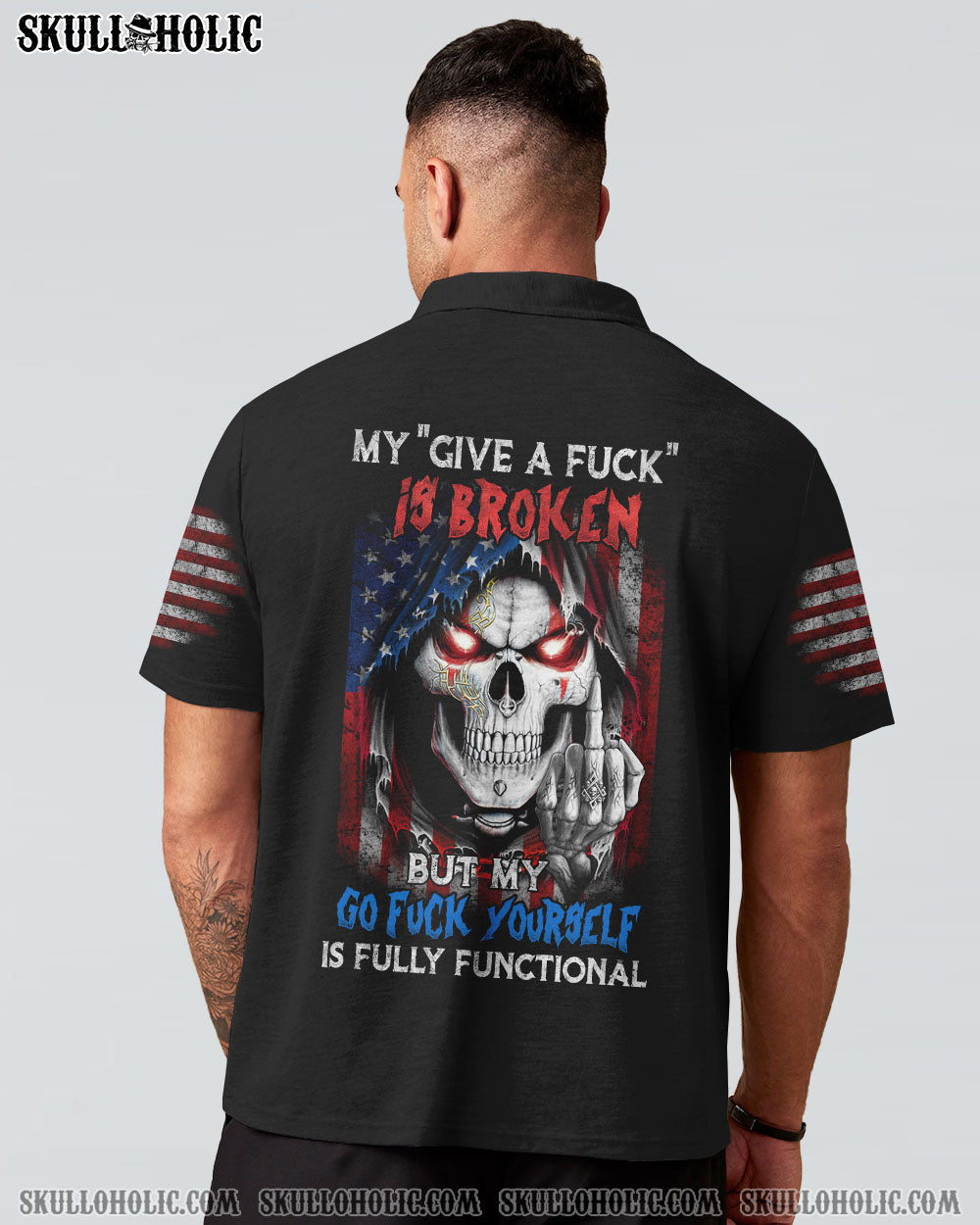 MY GIVE A F IS BROKEN FLAG SKULL ALL OVER PRINT - YHHN1711221