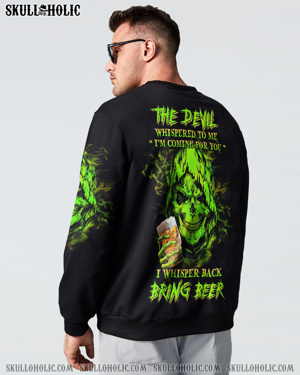 THE DEVIL WHISPERED TO ME BRING BEER SKULL ALL OVER PRINT - YHHN1603234