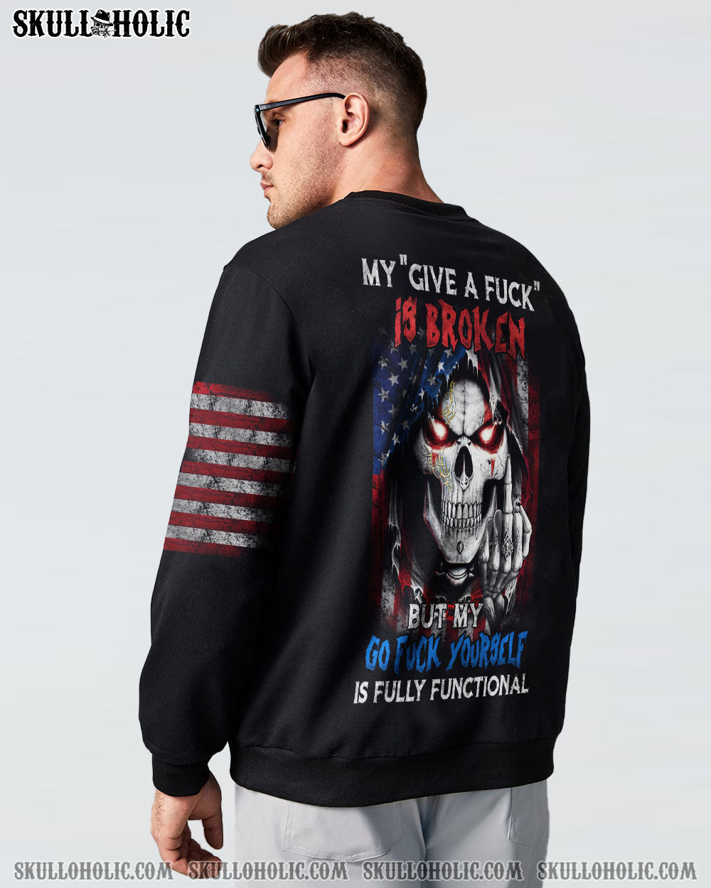MY GIVE A F IS BROKEN FLAG SKULL ALL OVER PRINT - YHHN1711221
