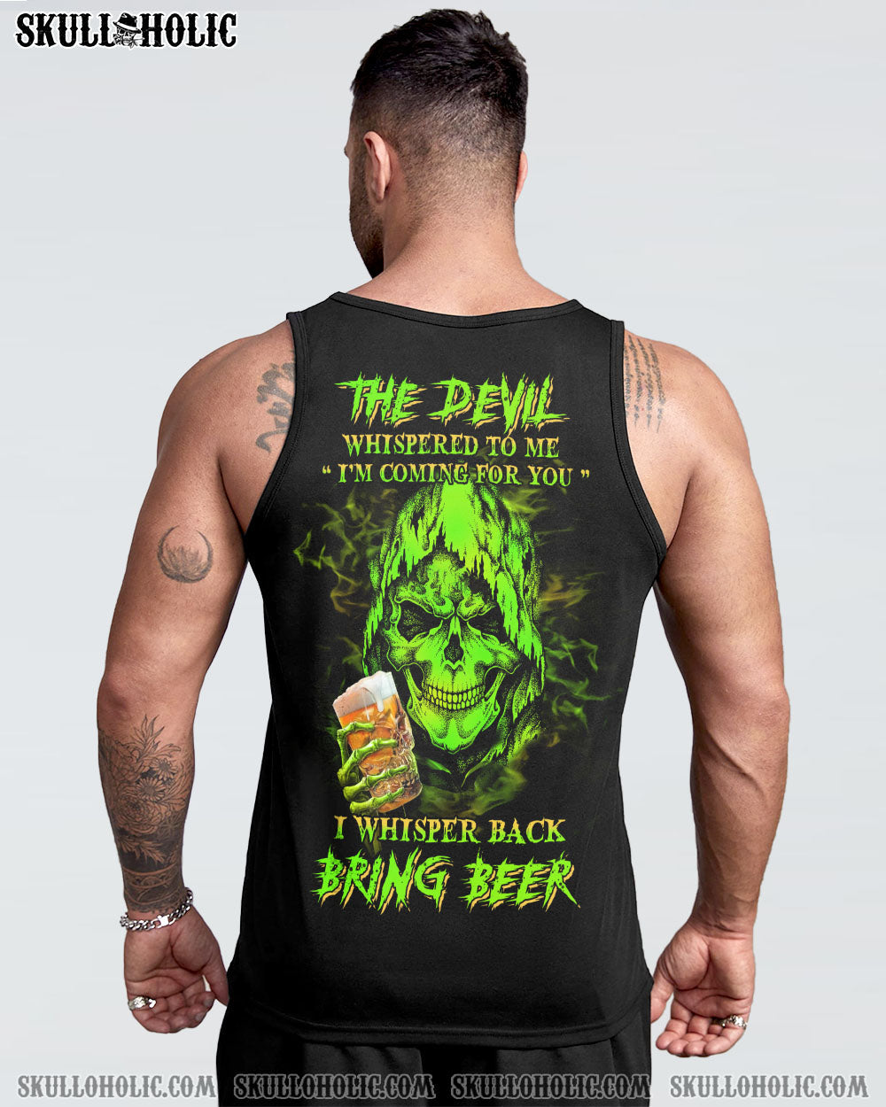 THE DEVIL WHISPERED TO ME BRING BEER SKULL ALL OVER PRINT - YHHN1603234