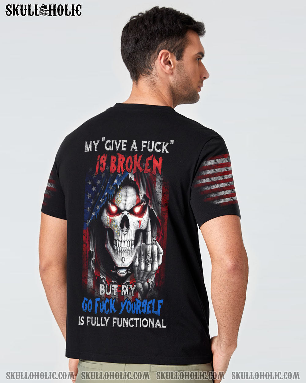 MY GIVE A F IS BROKEN FLAG SKULL ALL OVER PRINT - YHHN1711221