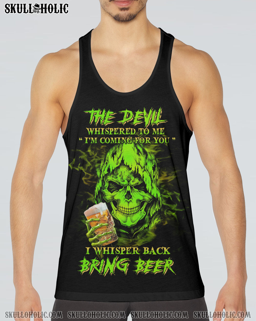 THE DEVIL WHISPERED TO ME BRING BEER SKULL ALL OVER PRINT - YHHN1603234