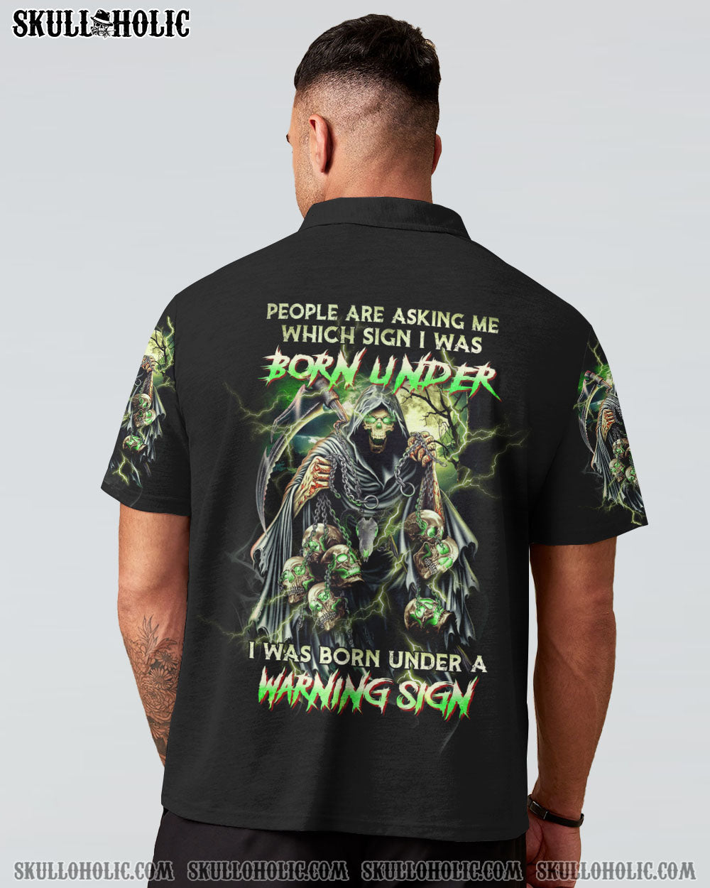 WARNING SIGN SKULL REAPER ALL OVER PRINT - YHHN2012224