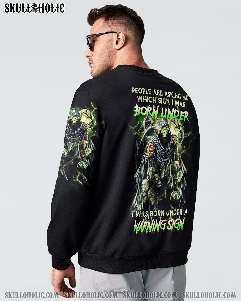 WARNING SIGN SKULL REAPER ALL OVER PRINT - YHHN2012224