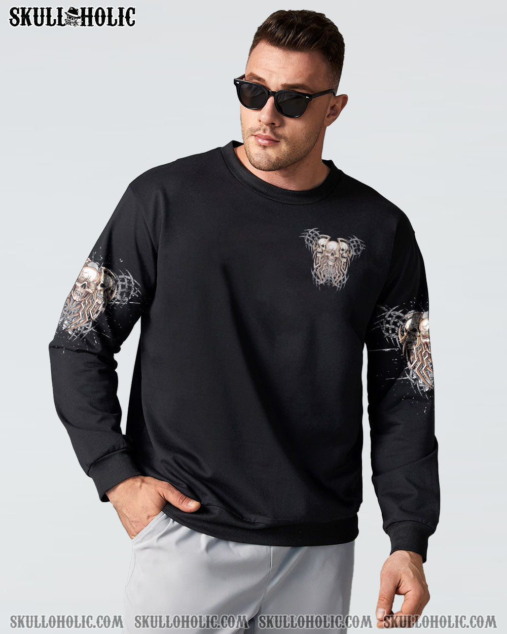 STUCK BETWEEN IDK IDC AND IDGAF SKULL ALL OVER PRINT - YHLN2911221