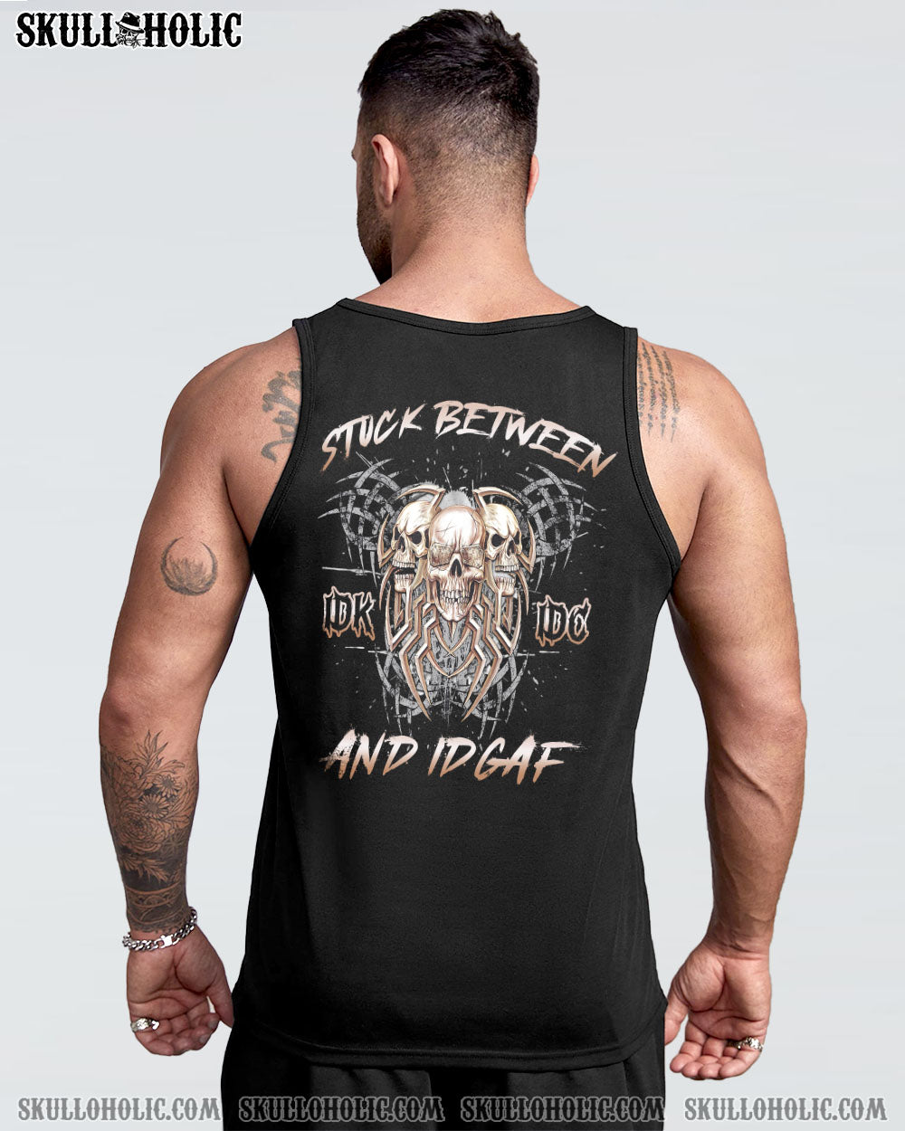 STUCK BETWEEN IDK IDC AND IDGAF SKULL ALL OVER PRINT - YHLN2911221