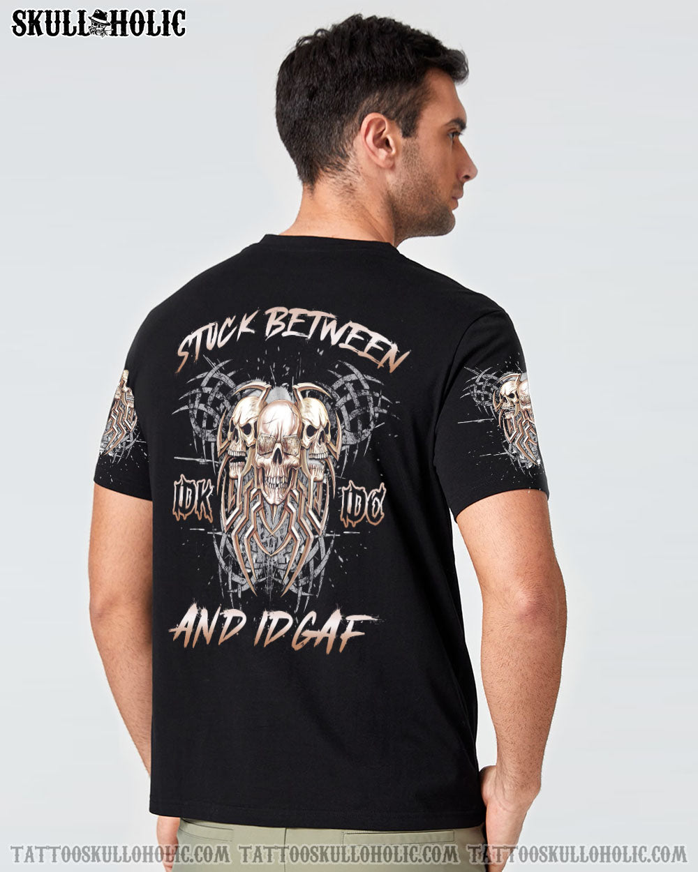 STUCK BETWEEN IDK IDC AND IDGAF SKULL ALL OVER PRINT - YHLN2911221