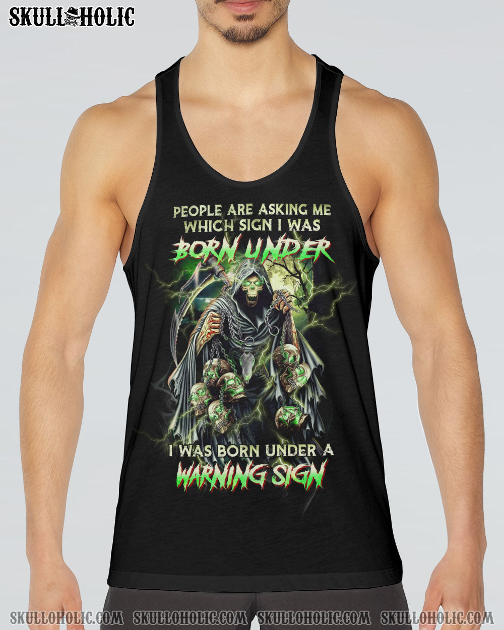 WARNING SIGN SKULL REAPER ALL OVER PRINT - YHHN2012224