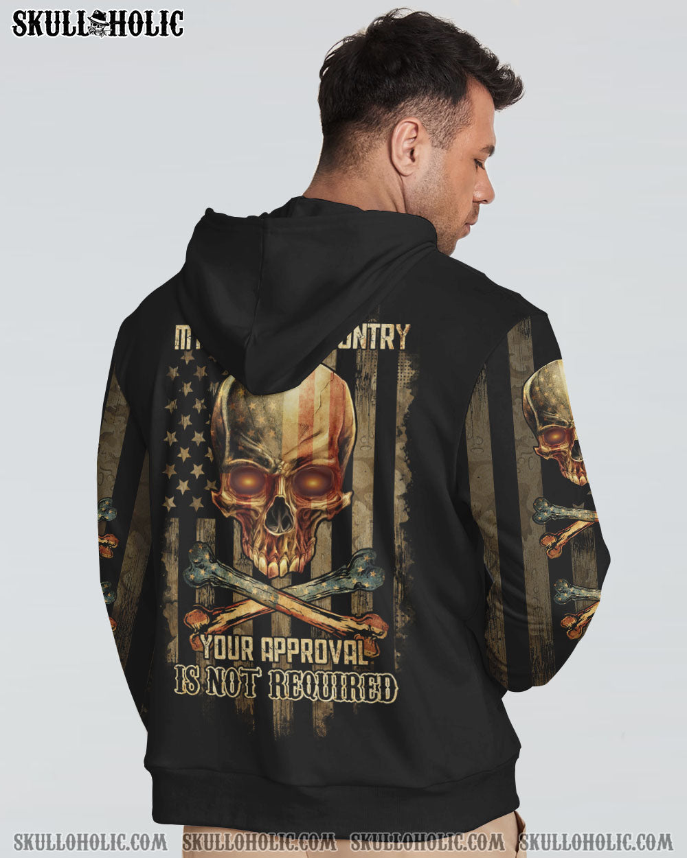MY FLAG MY COUNTRY PATRIOTIC SKULL ALL OVER PRINT - YHTG1710225