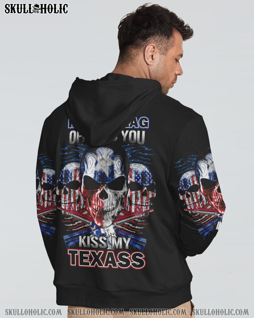 IF THE FLAG OFFENDS YOU TEXAS PATRIOTIC SKULL ALL OVER PRINT - YHTG2909223