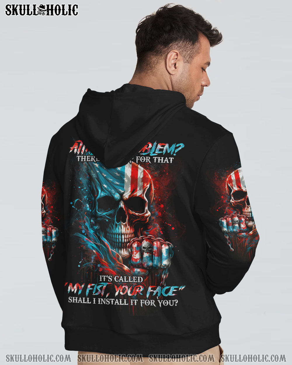ATTITUDE PROBLEM SKULL FLAG ALL OVER PRINT - TLNO1803233
