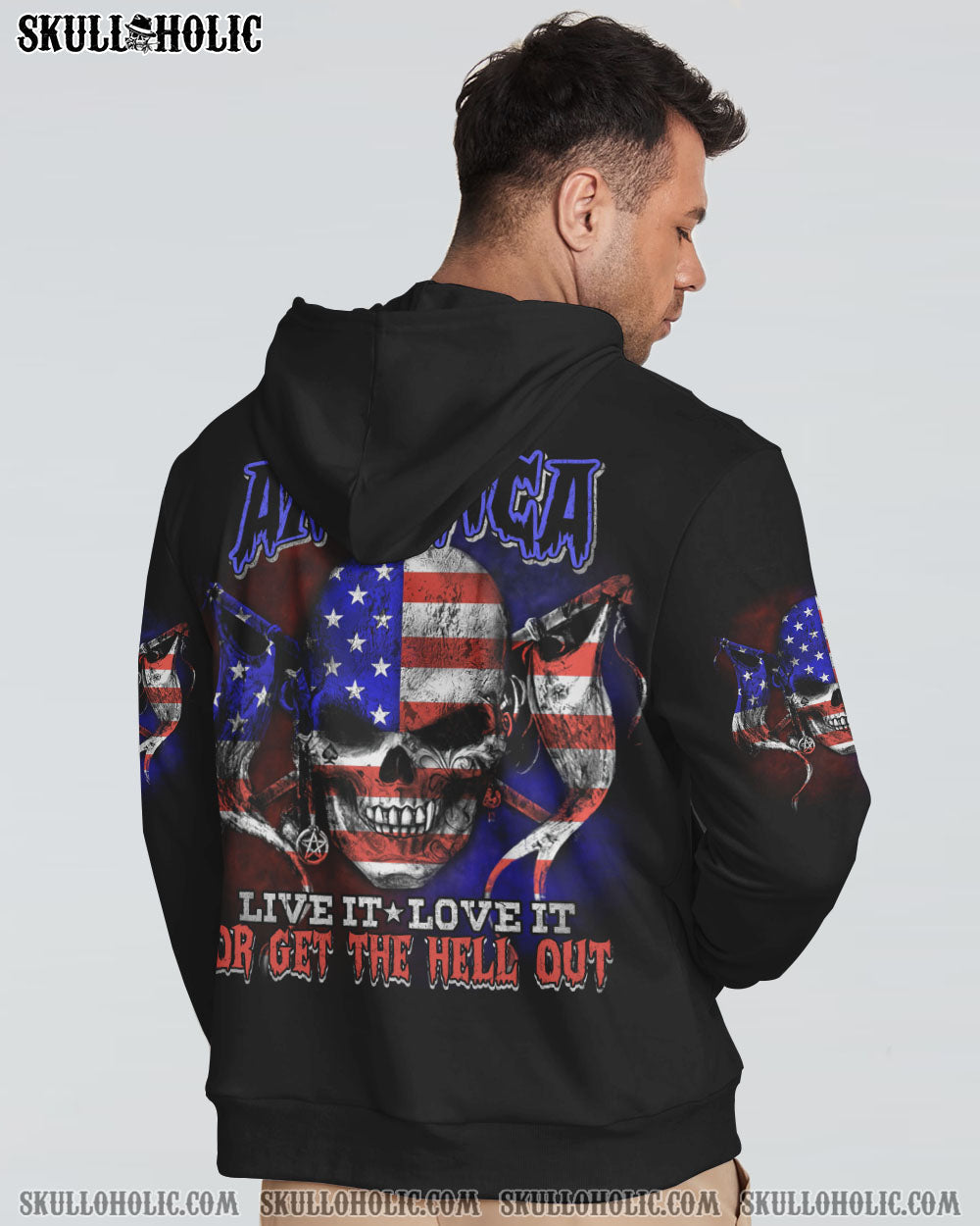 AMERICA LIVE IT SKULL FLAG ALL OVER PRINT - TLTM270922