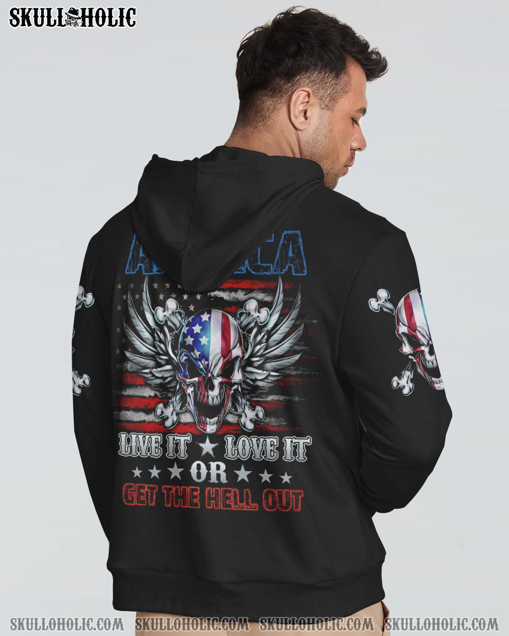 AMERICA LIVE IT LOVE IT WINGS SKULL ALL OVER PRINT - TLNZ1509222