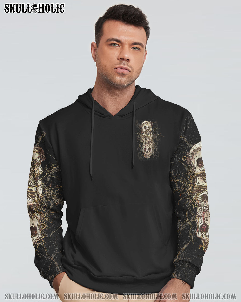 STUCK BETWEEN IDK IDC AND IDGAF SKULL ALL OVER PRINT - YHLN2312221