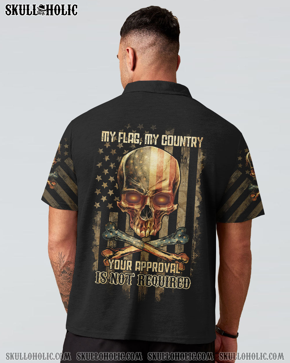 MY FLAG MY COUNTRY PATRIOTIC SKULL ALL OVER PRINT - YHTG1710225