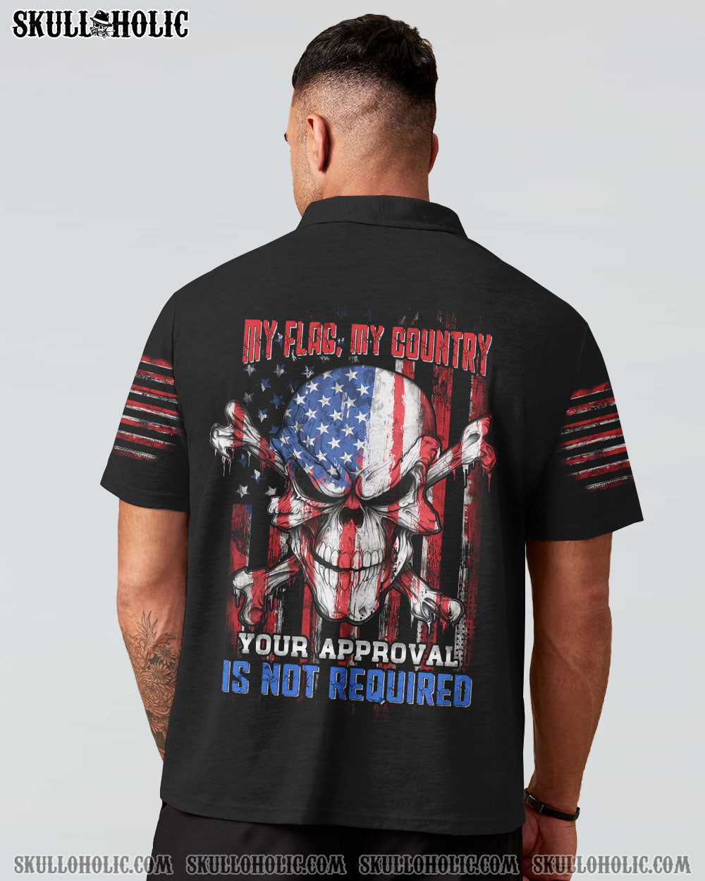 MY FLAG MY COUNTRY PATRIOTIC SKULL ALL OVER PRINT - YHHN3110221