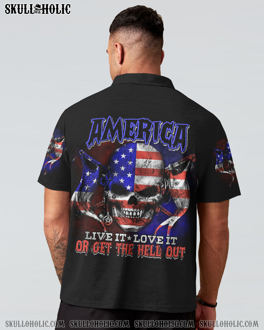 AMERICA LIVE IT SKULL FLAG ALL OVER PRINT - TLTM270922
