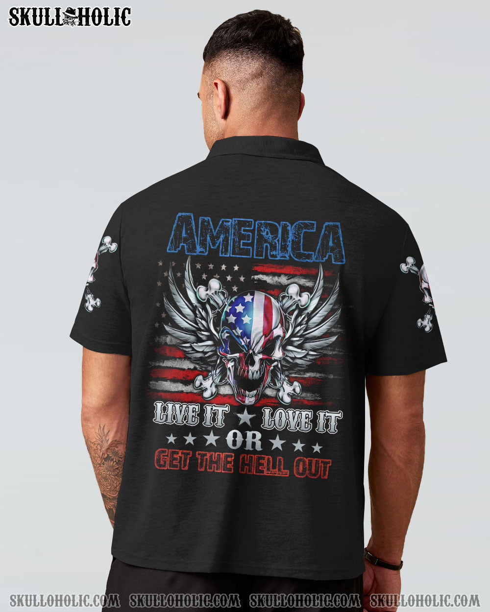 AMERICA LIVE IT LOVE IT WINGS SKULL ALL OVER PRINT - TLNZ1509222